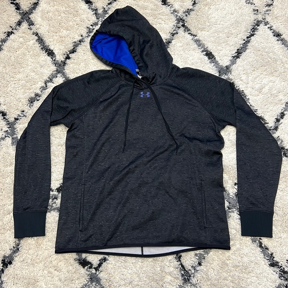Under Armour Black Hoodie with Blue Lining